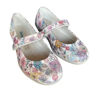 Cosyfeet Maggie floral maryjane size 8.5 EUC purple blue